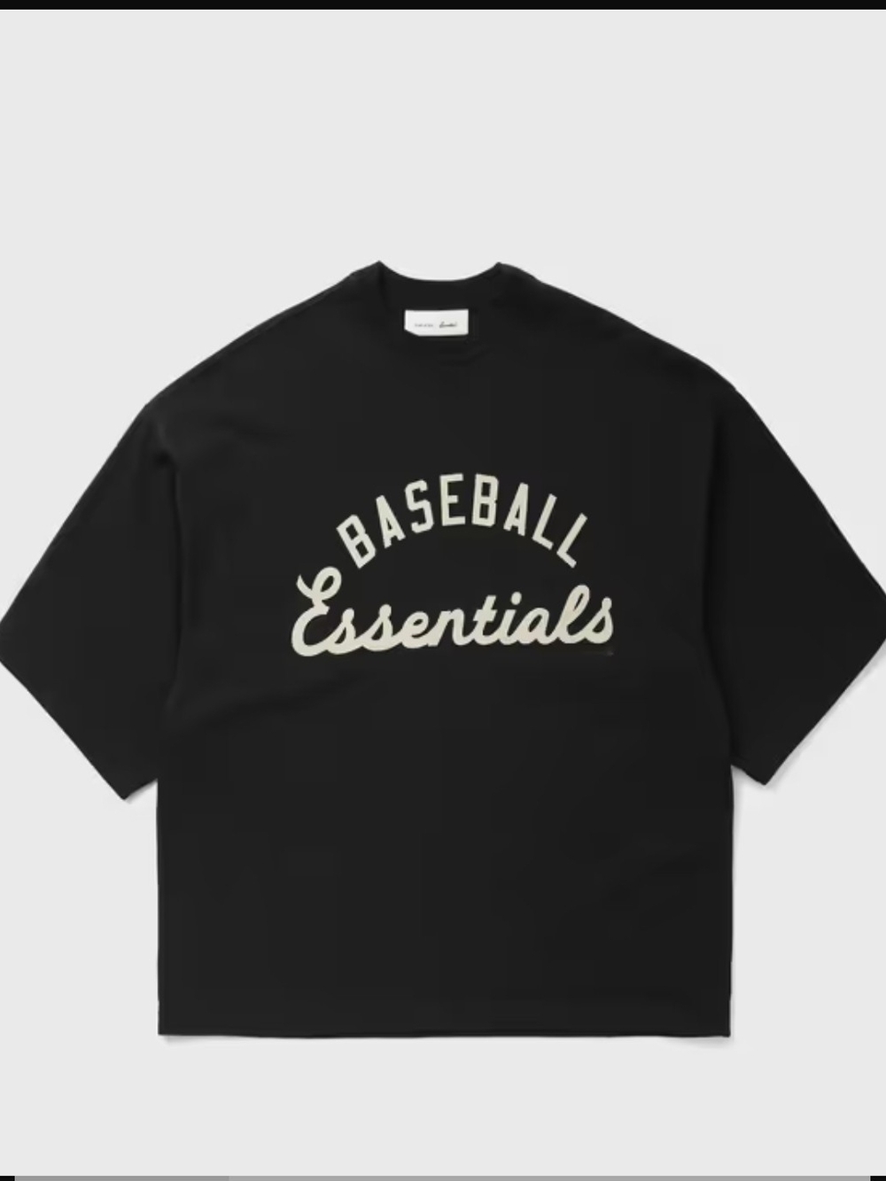 NWT. Mens Large. Fear of God Men’s Black Short-Sleeve Baseball Essentials Tee